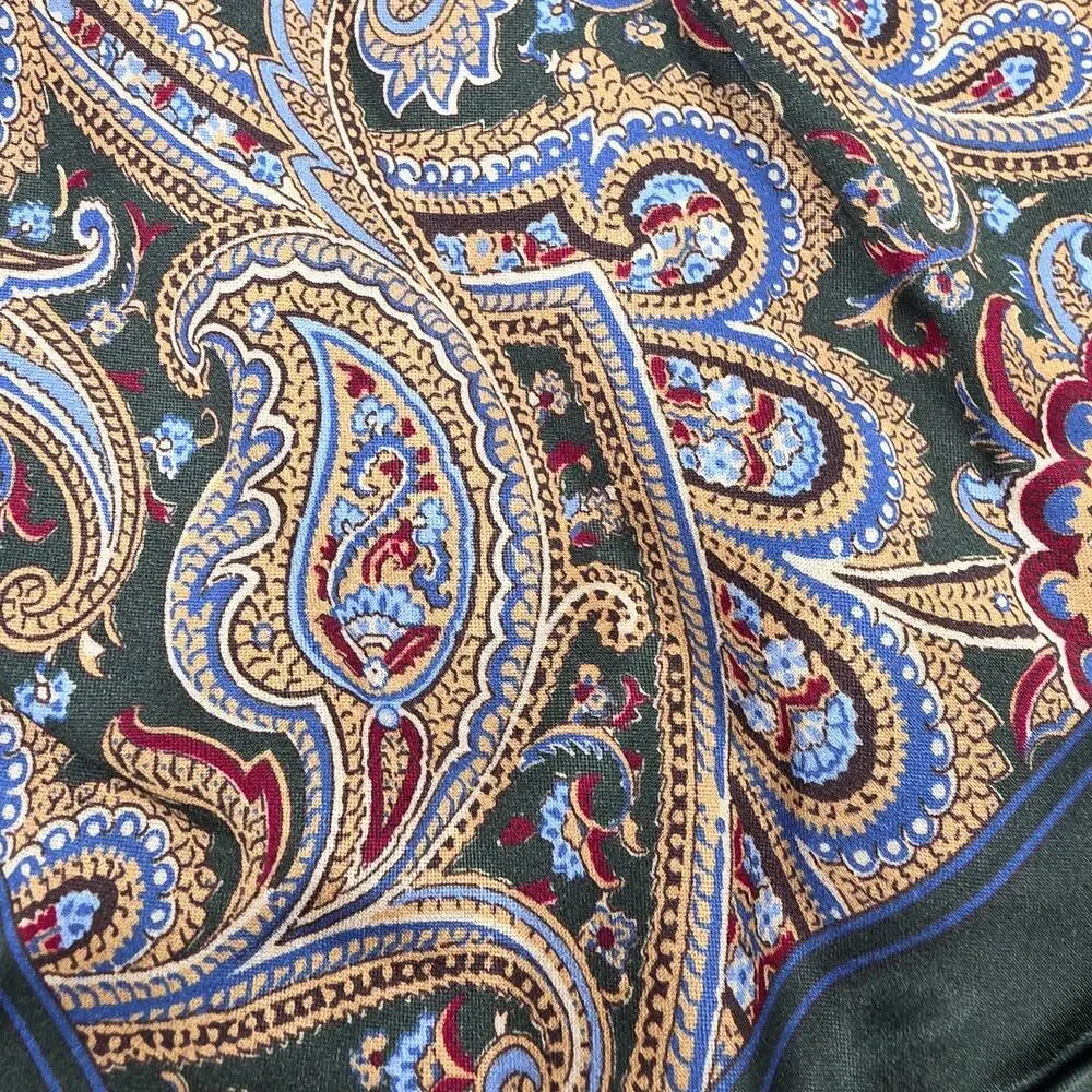 Men's Paul Fredrick 100% Silk Pocket Square Lot Milticolor Patterned Paisley
